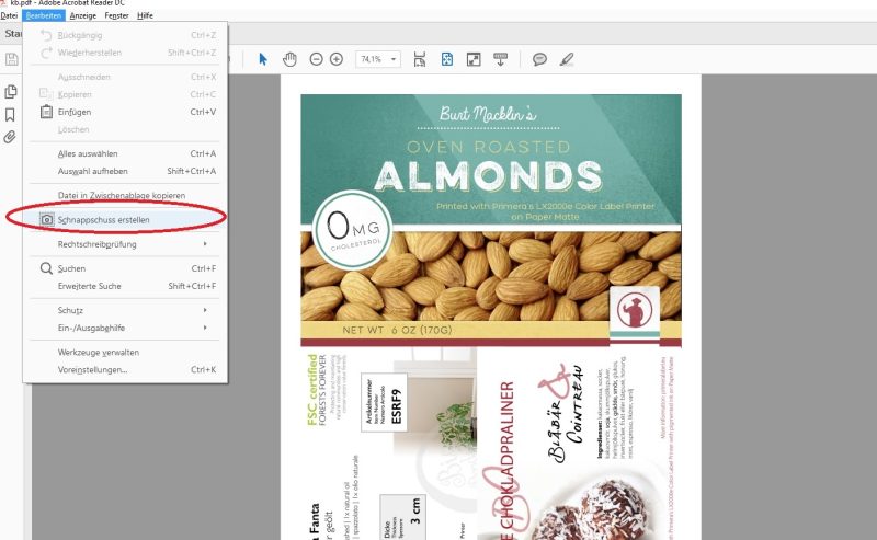 Wie kann ich ein einzelner Bereich aus einer PDF drucken?