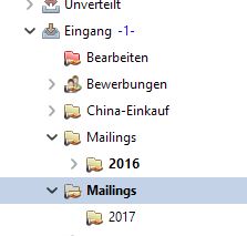 Ordnernamen und Speicherplätze in Tobit David Client