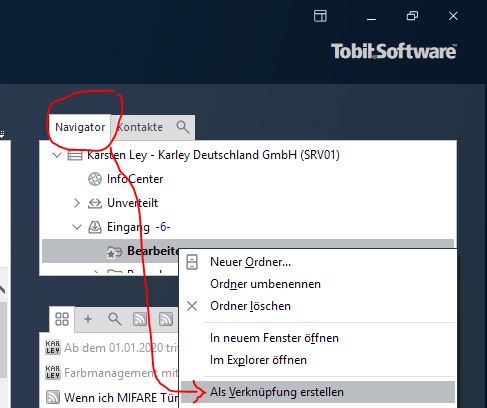 Tobit David Ordner Unverteilt auf das Handy Synchronisieren per Active Sync